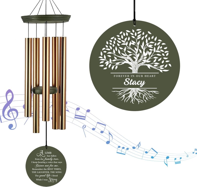 Sympathy Wind Chimes with Custom Name - 36