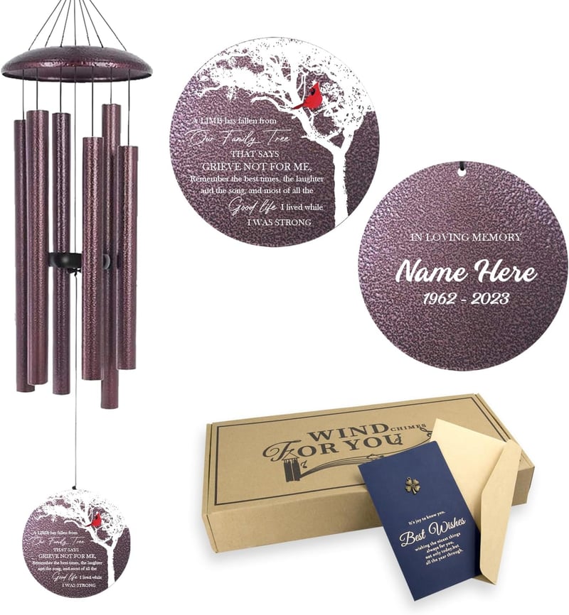 Personalized Sympathy Wind Chime for Loss of Loved One