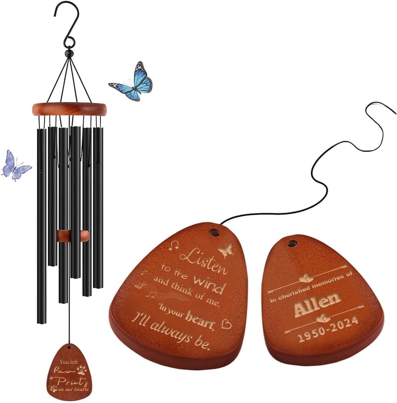 Personalized Sympathy Wind Chimes for Memorial Loss