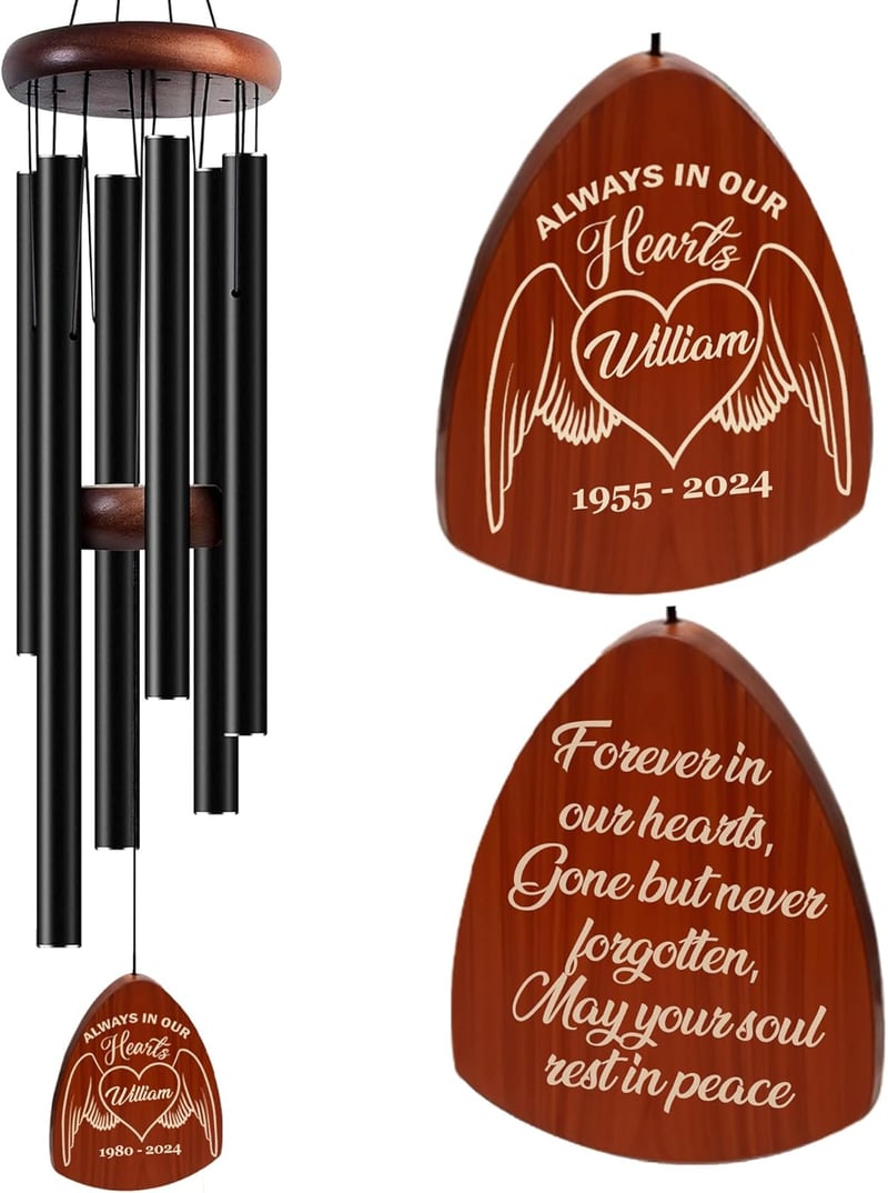 Personalized Memorial Wind Chimes for Sympathy Gifts