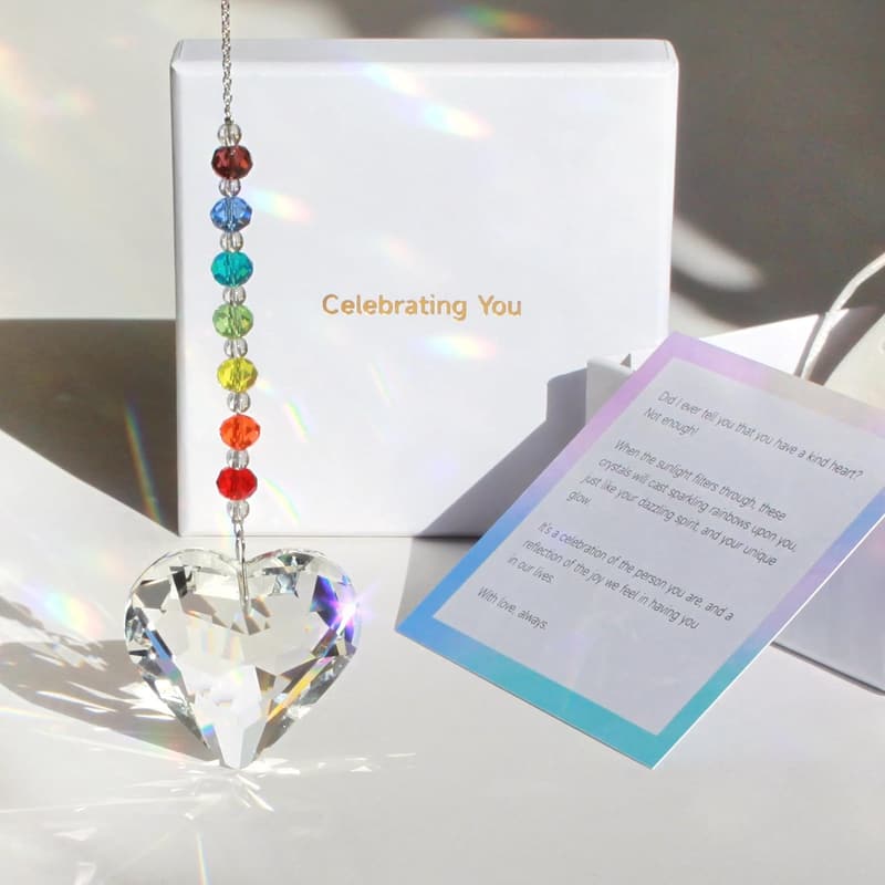 Best Friend Birthday Gift: 45mm Crystal Heart Rainbow Maker