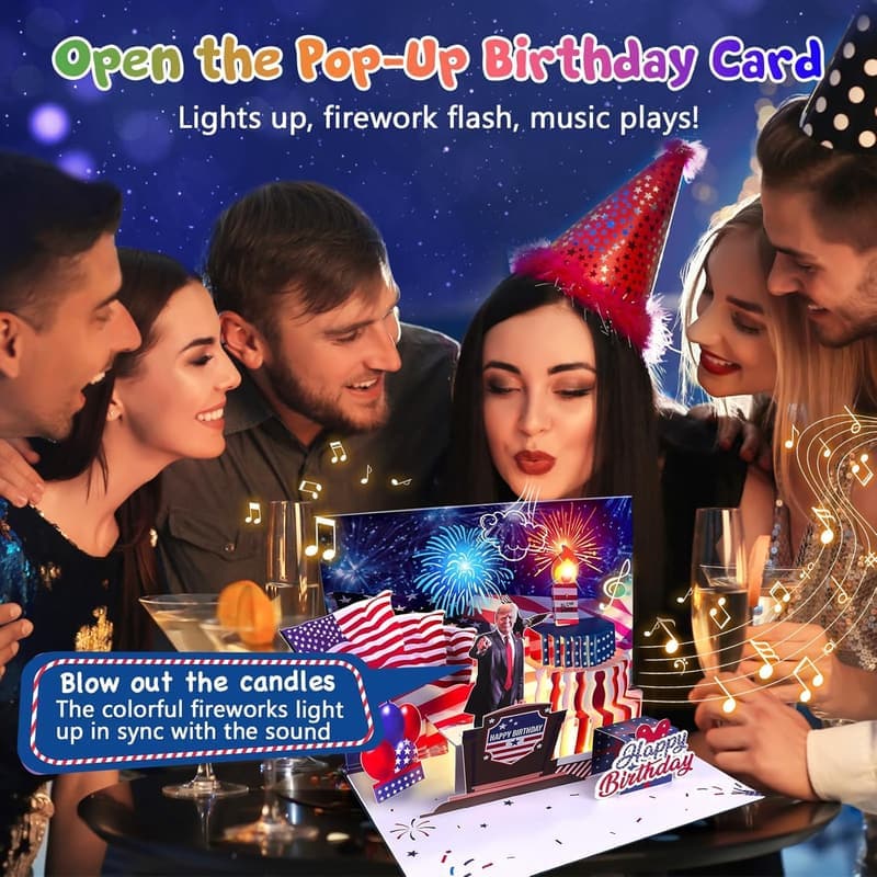 Musical Pop-Up Birthday Card with Light & Sound for Couples
