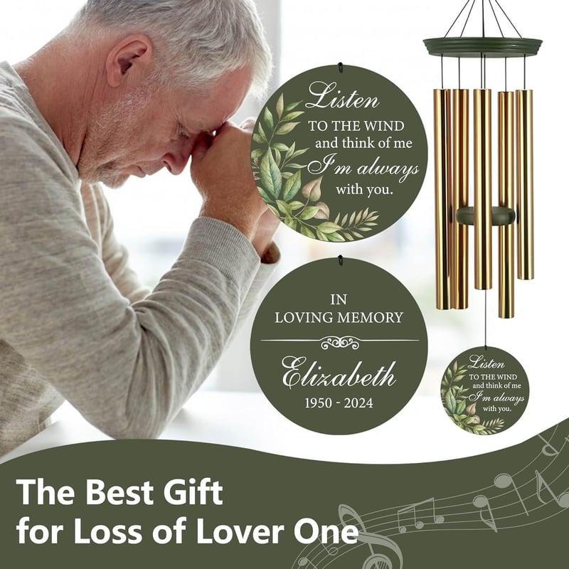 Personalized Sympathy Wind Chimes for Memorial Remembrance
