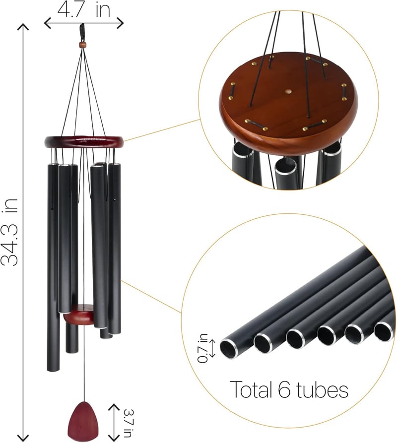 Personalized Large Wind Chimes for Son - Custom Monogram Gift