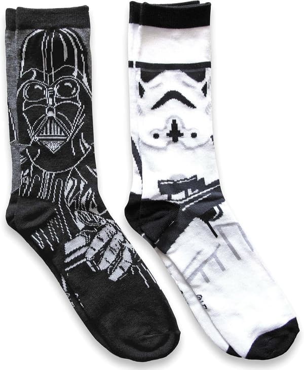 Star Wars Men's Casual Crew Socks - Darth Vader & Stormtrooper 2 Pack