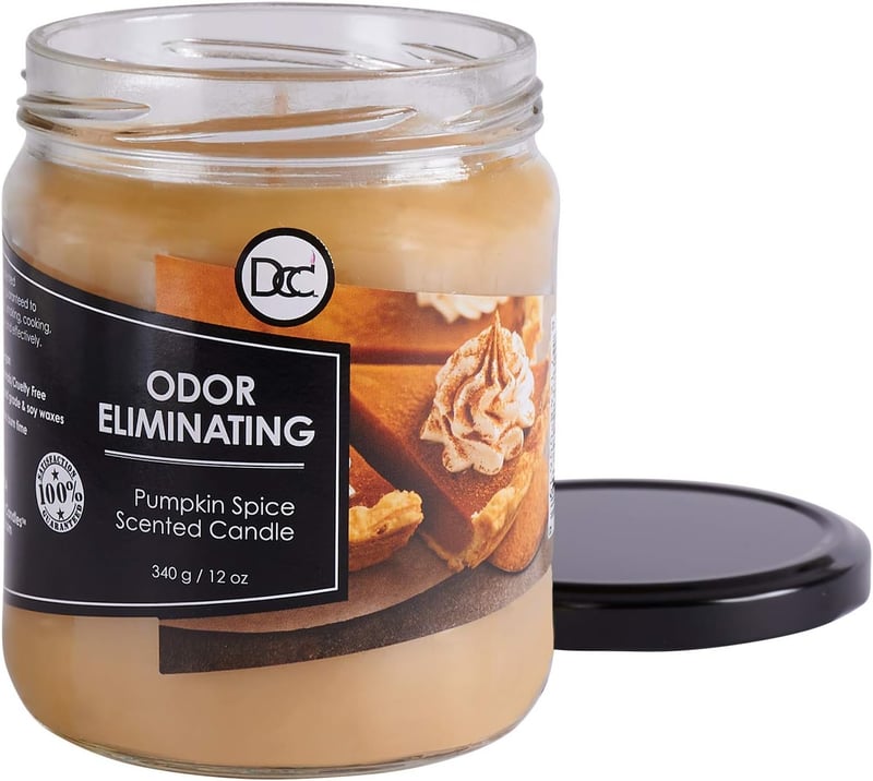 Pumpkin Spice Scented Soy Candle - 80 Hour Burn Time, Odor Eliminator