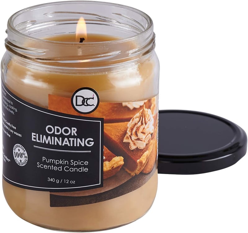 Pumpkin Spice Scented Soy Candle - 80 Hour Burn Time, Odor Eliminator