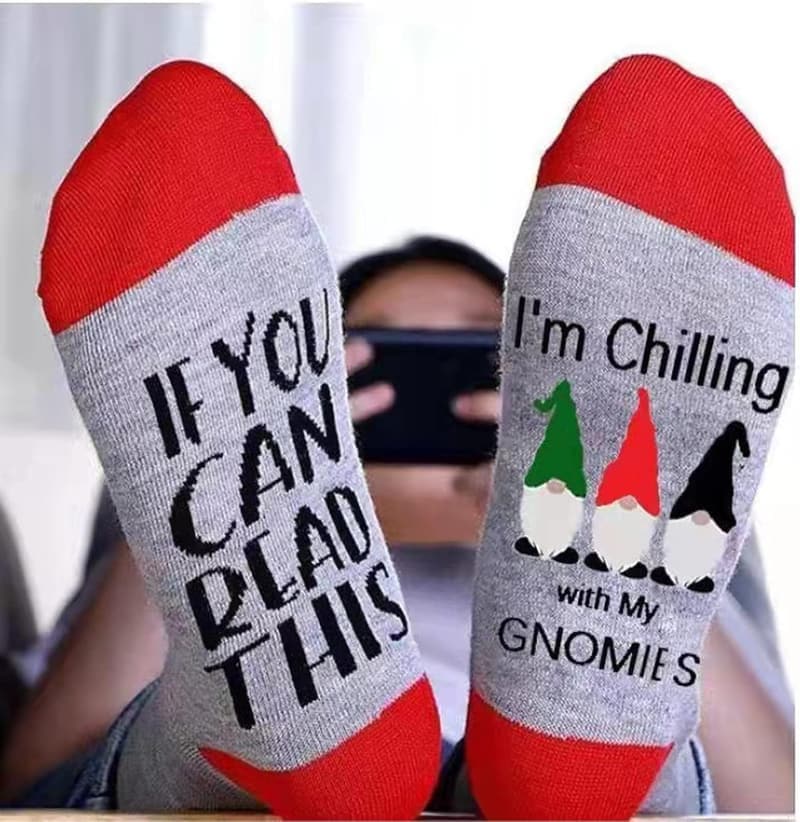 Christmas Gnomes Funny Socks for Men – Novelty Gift Idea