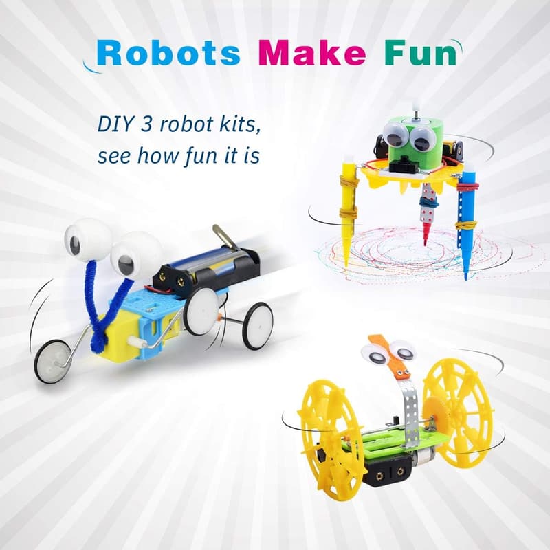 STEM Electric Motor Robotics Kits for Kids - 3 Experiments