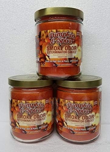 Pumpkin Spice Smoke Odor Exterminator Candles - Set of 3