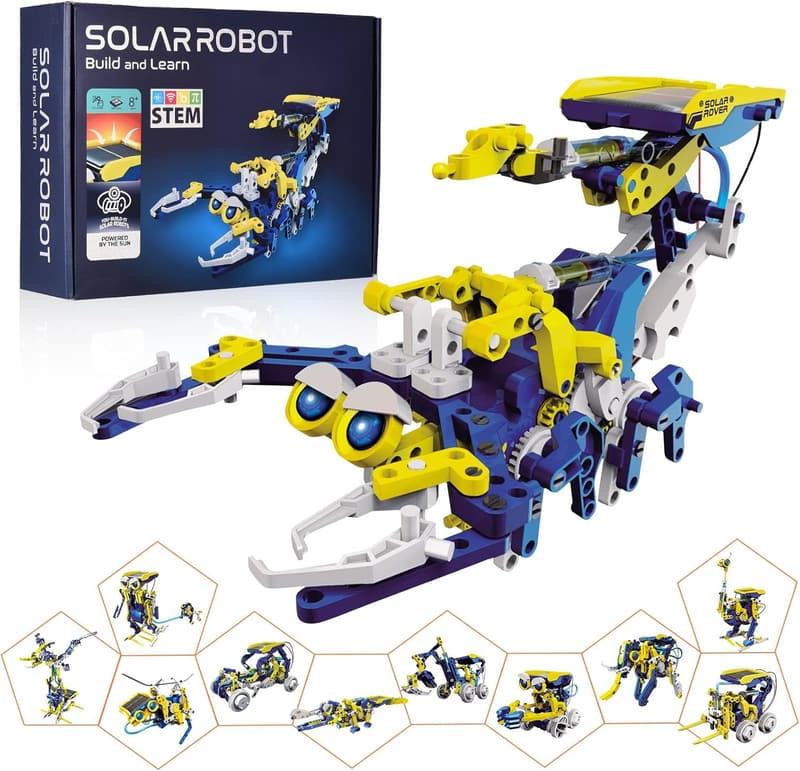 STEM Solar Robot Toy for Kids 8-14 - 11-in-1 Science Kit