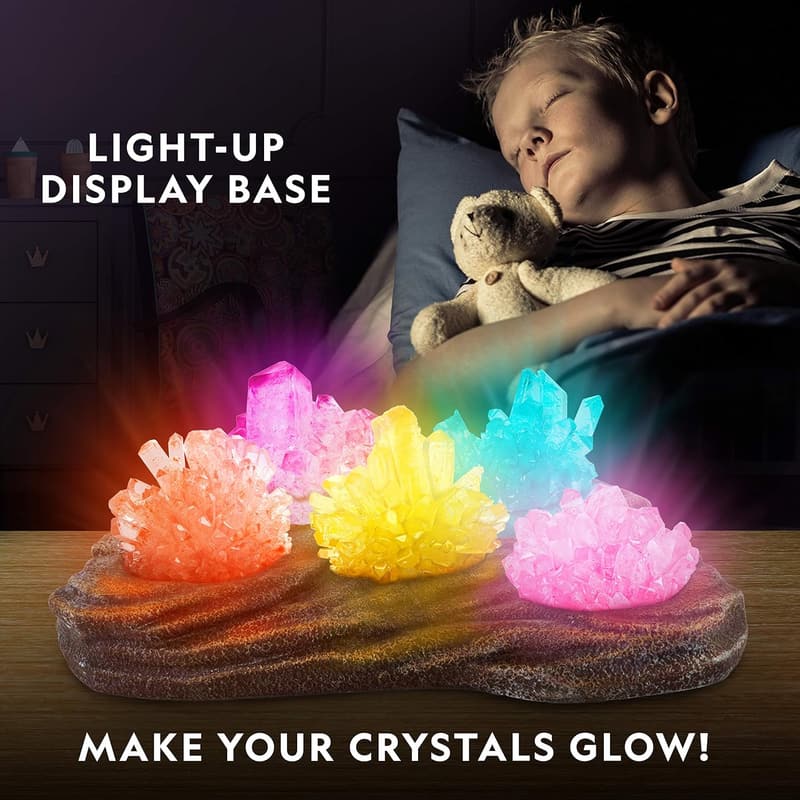 Crystal Growing Science Kit for Kids - 8 Crystals with Stand