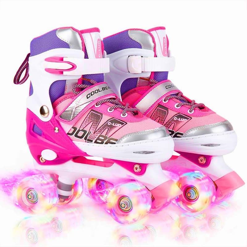 Illuminating Adjustable Roller Skates for Girls and Women