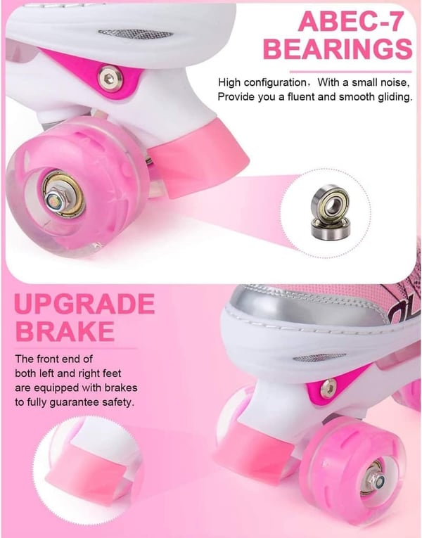 Illuminating Adjustable Roller Skates for Girls and Women