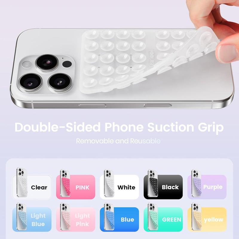 Transparent Silicone Suction Cup Phone Mount for Hands-Free Use