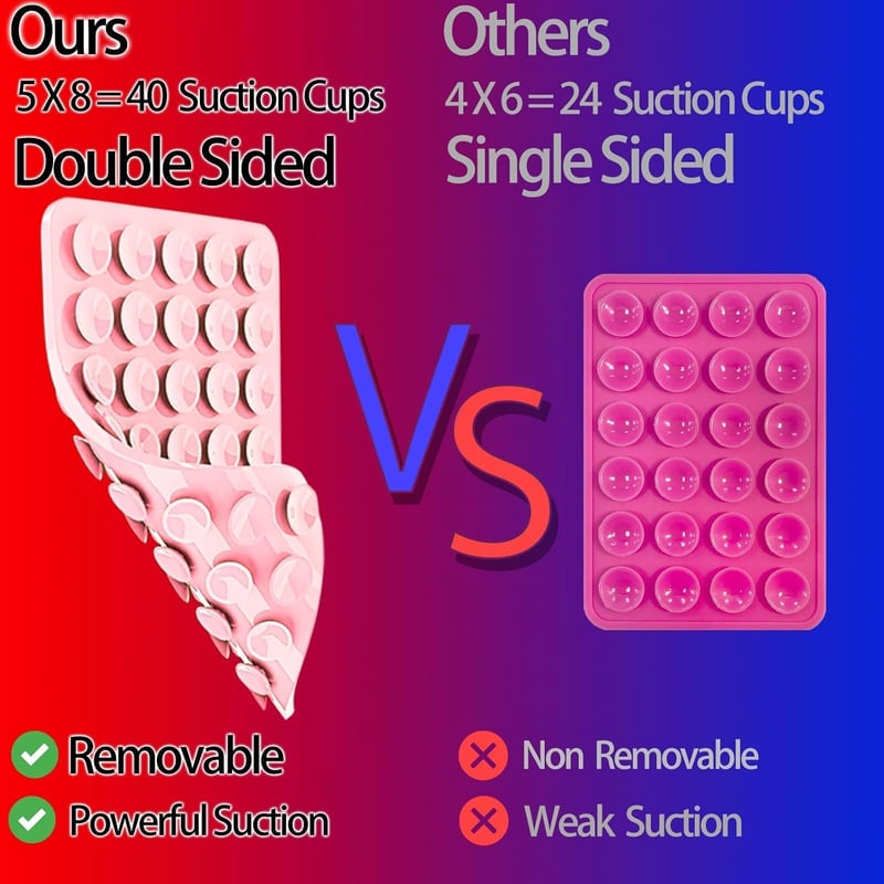 Hands-Free Silicone Suction Cup Phone Mount in Light Pink