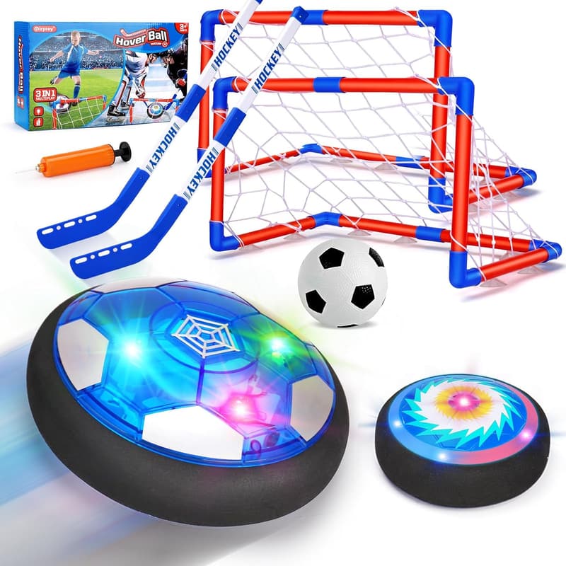 Indoor Soccer Set with LED Lights for Kids Age 4-12