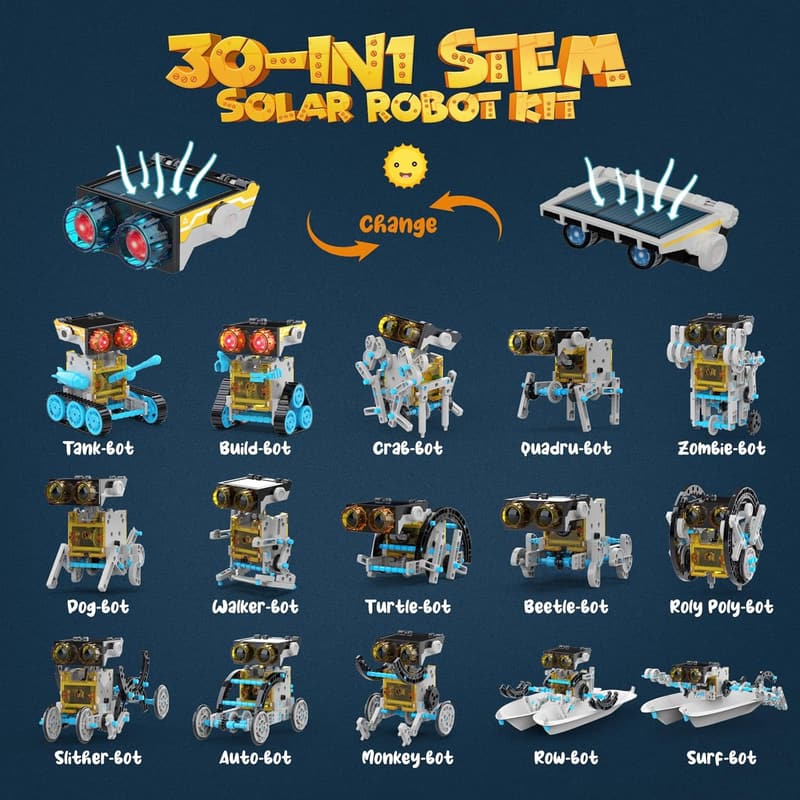 STEM 30-in-1 Solar Robot Kit for Kids Ages 8-12