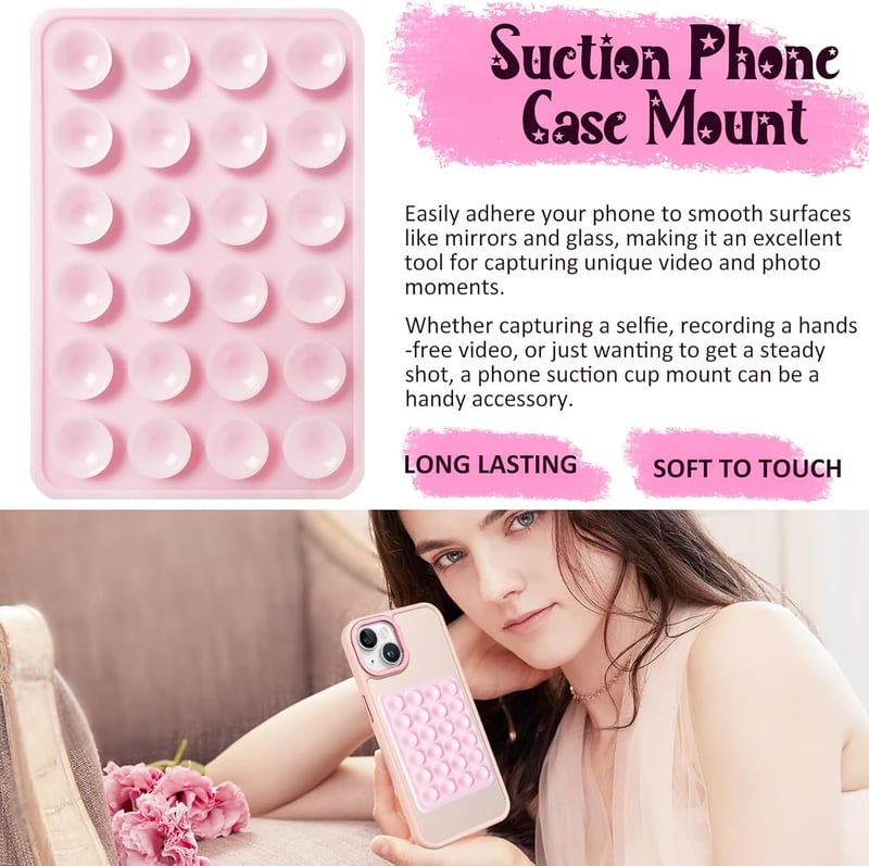 Non-Slip Silicone Suction Phone Grip Mount (2-Pack)