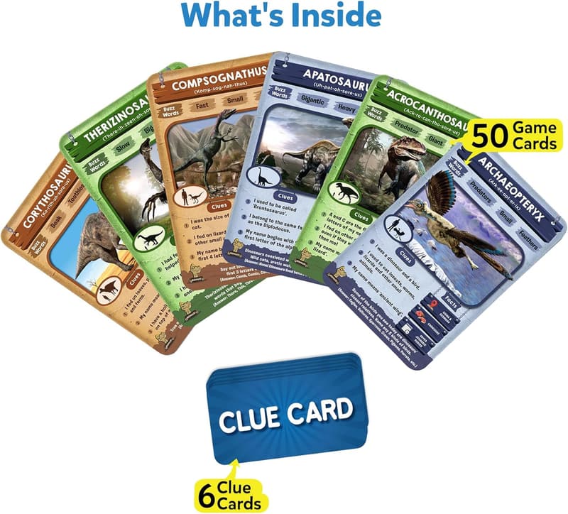 Guess in 10 Dinosaurs Card Game for Kids & Families