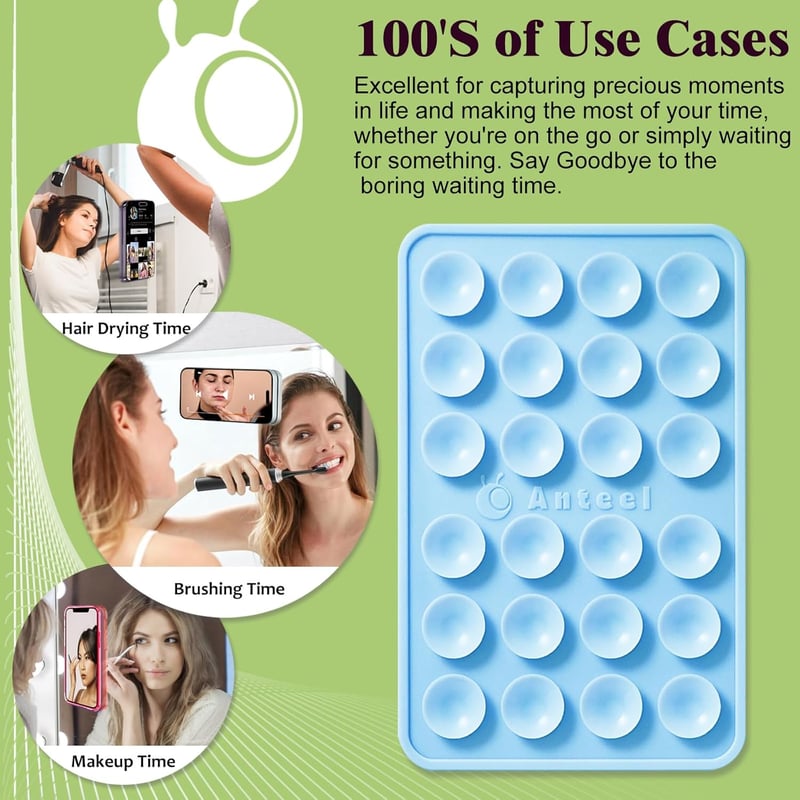 Light Pink Silicone Suction Phone Holder for Selfies & Videos
