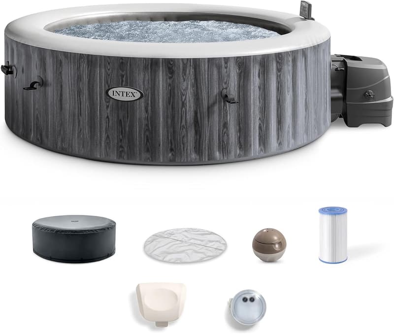 Deluxe 6-Person Round Spa Set with Energy Efficient Cover