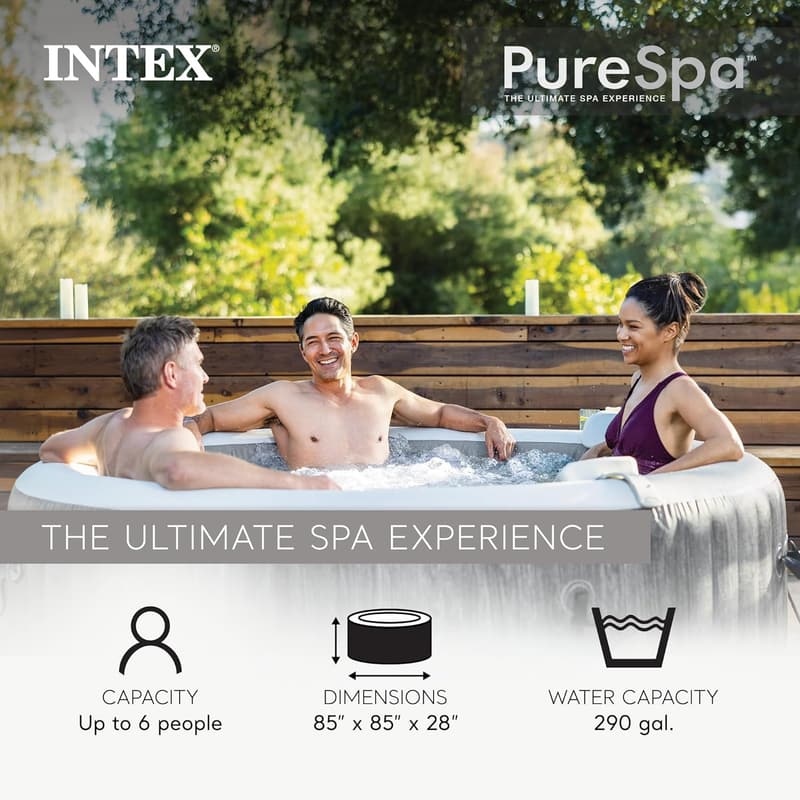 Deluxe 6-Person Round Spa Set with Energy Efficient Cover