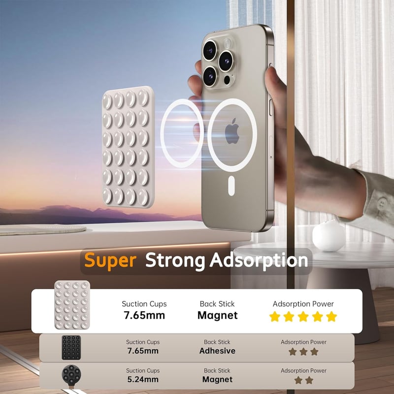 MagSafe Phone Mount with Removable Silicone Grip for TikTok & Instagram