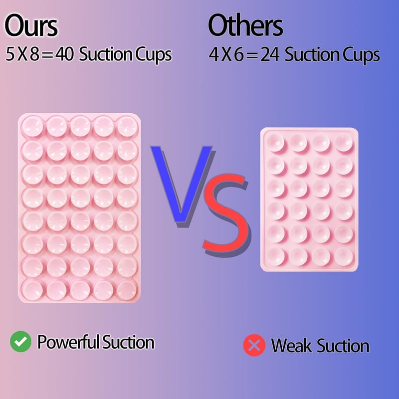Light Pink Silicone Suction Phone Mount for Selfies and Videos