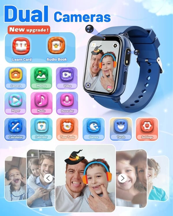 Kids' Smart Watch with Dual Camera - Birthday Gifts for Boys 4-6