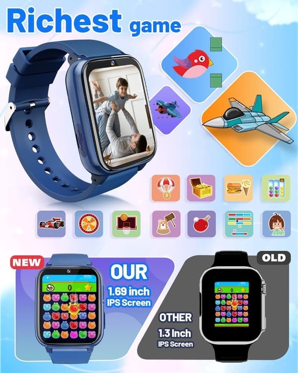 Kids' Smart Watch with Dual Camera - Birthday Gifts for Boys 4-6