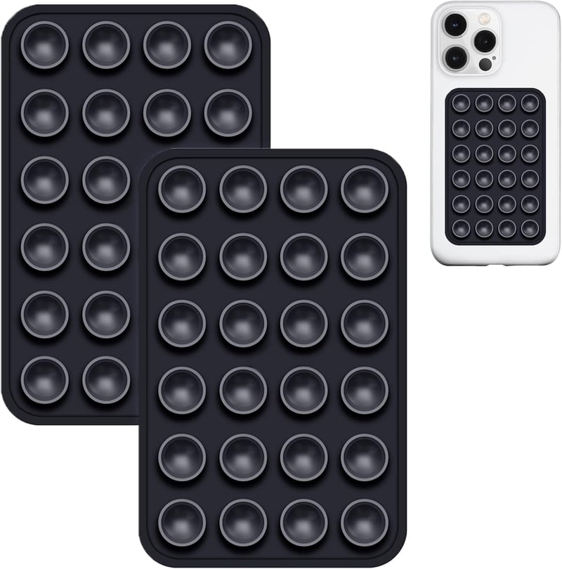 Non-Slip Silicone Suction Phone Grip Mount (2-Pack)