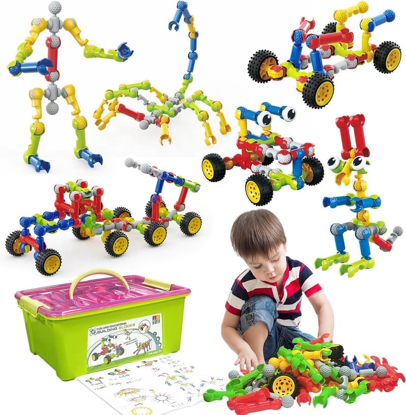 Educational Building Blocks for Kids, 180 Pieces - Ideal Gifts
