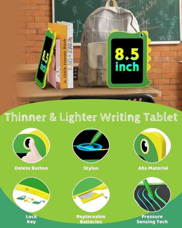 LCD Writing Tablet for Kids - Dinosaur Doodle Board (8.5