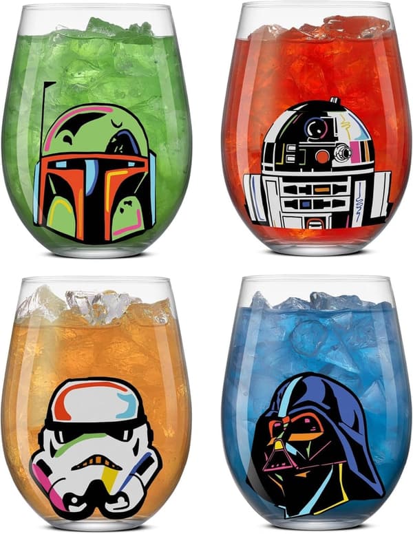 Star Wars Drinking Glasses Set - 19oz, 4 Characters, Gift for Fans