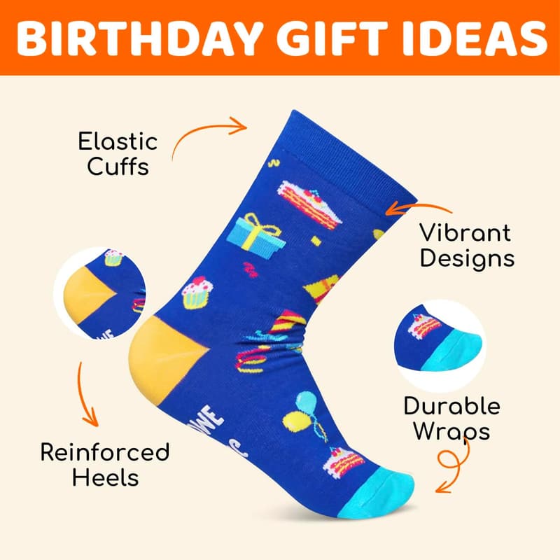 Boys' Birthday Gift: Blue Socks for Ages 5-12