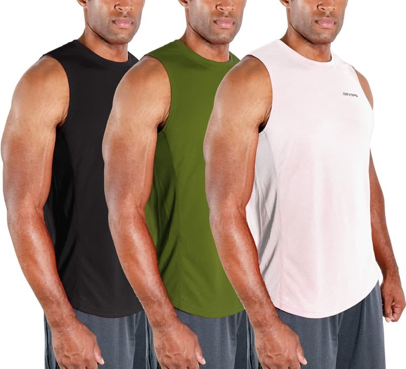 Men's Dry Fit Sleeveless Workout Tank Top - 3 Pack