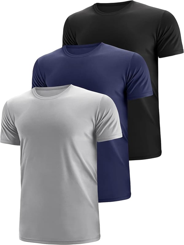 Men's Tech Performance Crew T-Shirts - Quick Dry & Moisture Wicking (3 & 5 Pack)