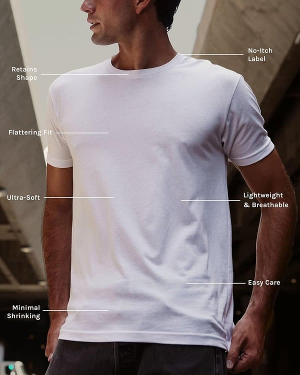 Classic Soft Fitted Crew Neck T-Shirt for Men, S-4XL