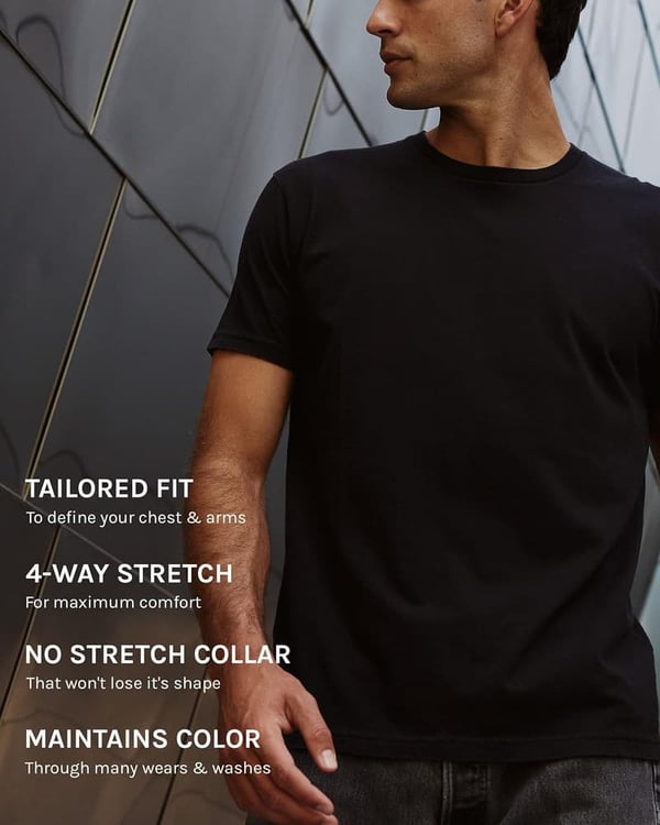 Classic Soft Fitted Crew Neck T-Shirt for Men, S-4XL