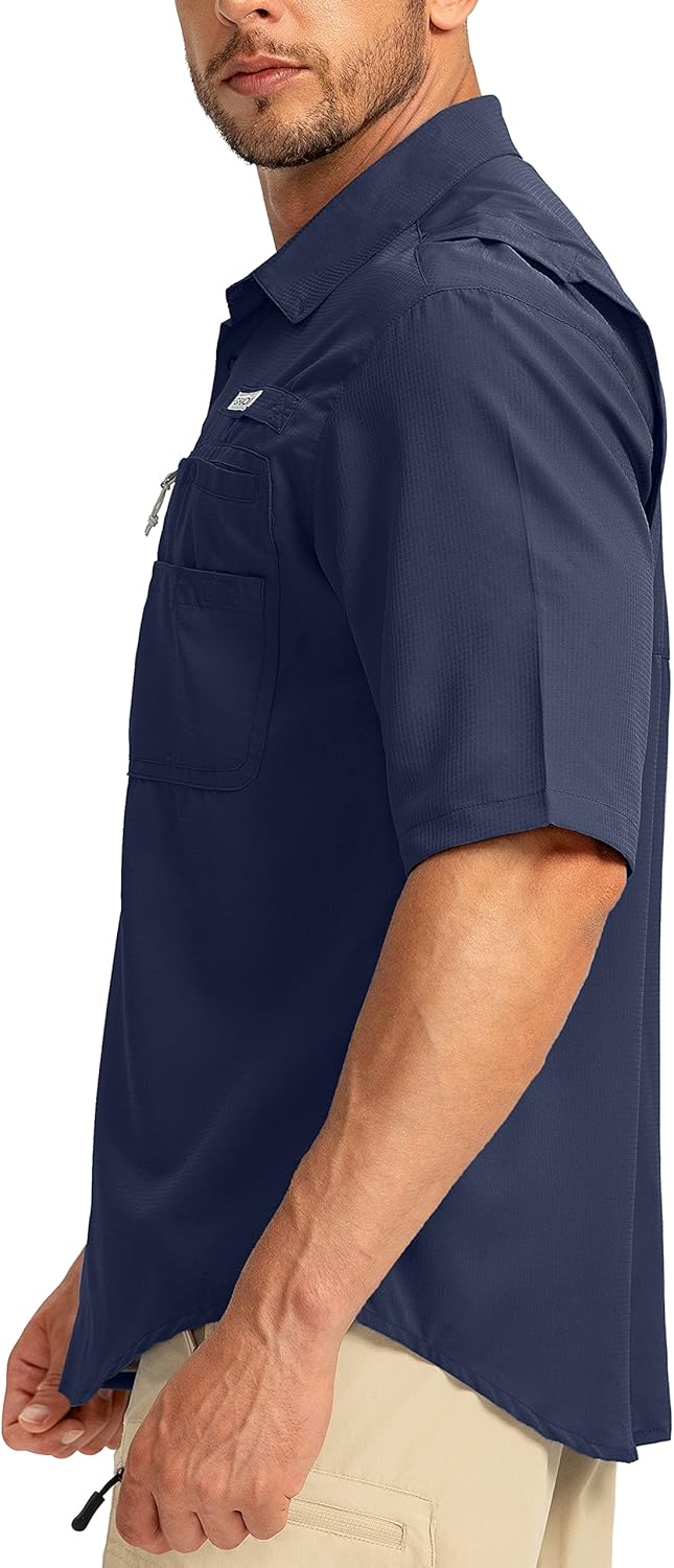 Men's Lightweight Fishing Shirt with Zipper Pockets, UPF 50+