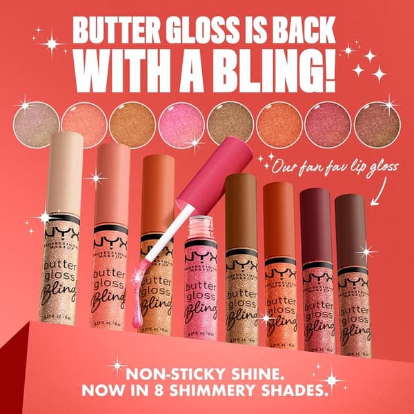 NYX Butter Gloss Pay Me In Gold - Non-Sticky Vegan Lip Gloss