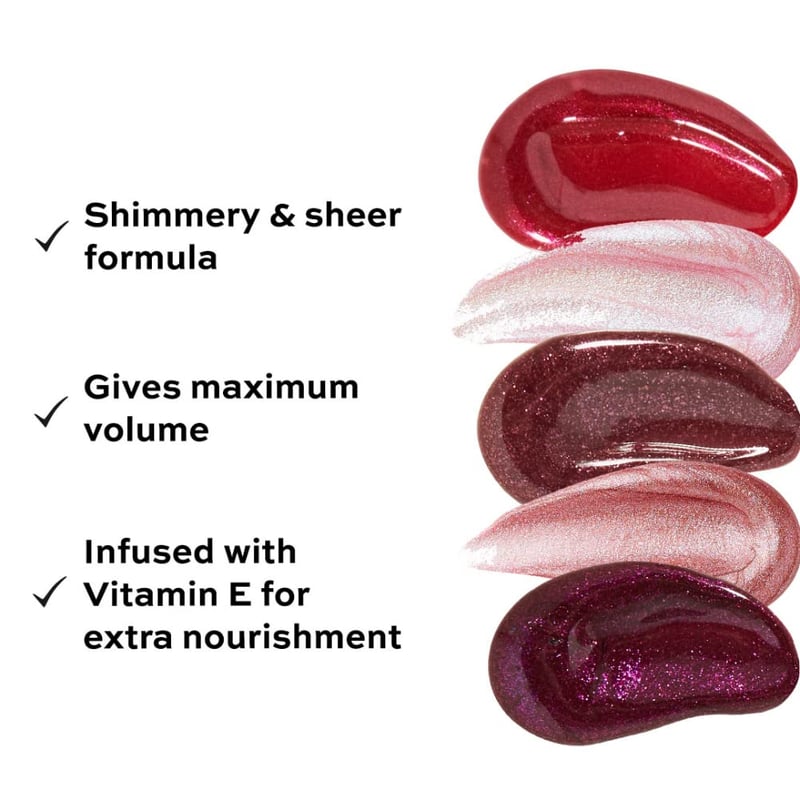 Shimmer Bomb Lip Gloss with Vitamin E - 6 Color Options