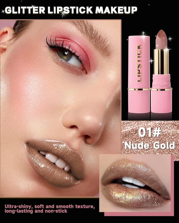 Mother's Day Diamond Glitter Lipstick & Shimmer Lip Gloss Set