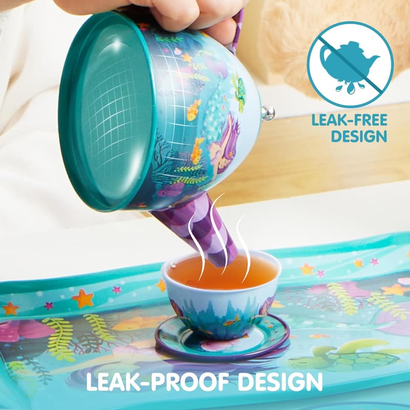 Mermaid Tea Party Set for Toddlers - Tin Teapot & 杯子