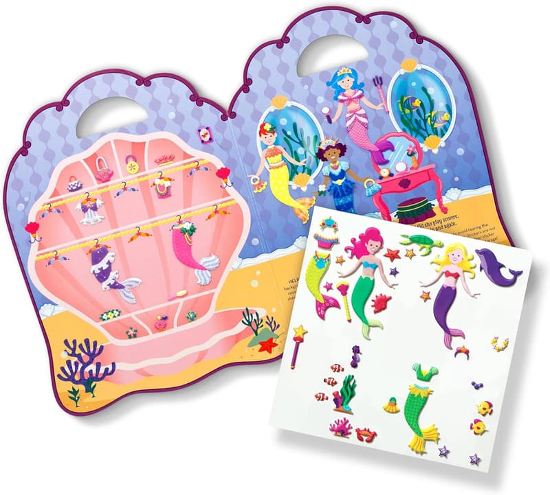 Mermaid Sticker Activity Book with 65 Reusable Stickers