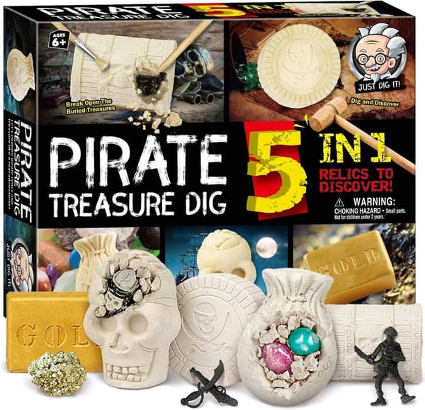 Pirate Treasure Dig Kit - Interactive Excavation Toys for Kids