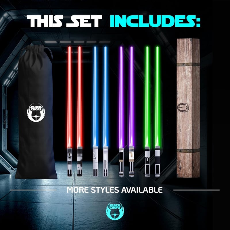 Star Wars LED Light-Up Chopsticks Set - 4 Pairs, Case Gift Box