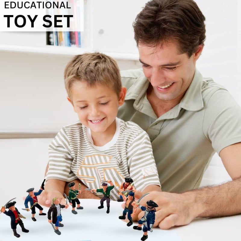 Pirate Action Figures Playset - 8 Pieces with Accessories