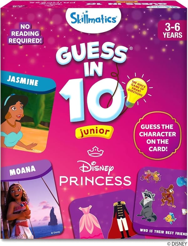 Disney Princess Guess in 10 Junior Card Game for Kids 3-6